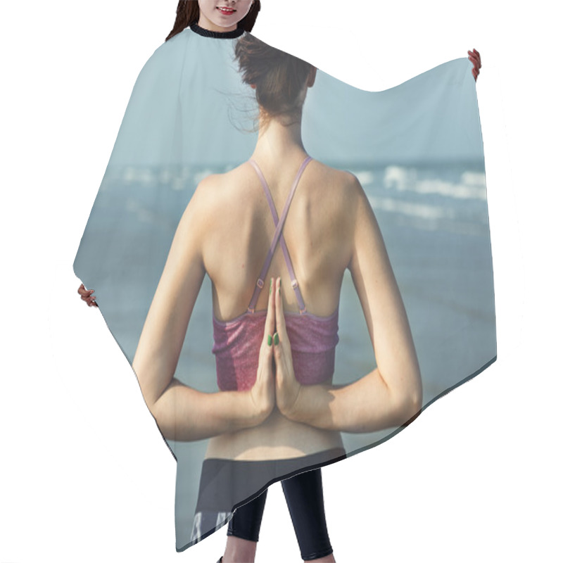 Personality  Woman Practicing Yoga  Hair Cutting Cape