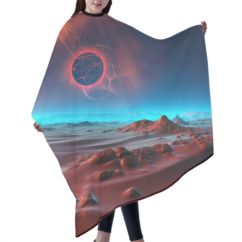 Personality  3d Created And Rendered Fantasy Alien Planet - 3D Illustration Hair Cutting Cape