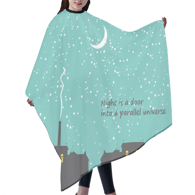 Personality  Nighttime Cityscape Hair Cutting Cape