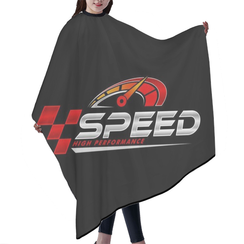 Personality  Speedometer Icon Logo Sticker Isolated On Black Background Hair Cutting Cape