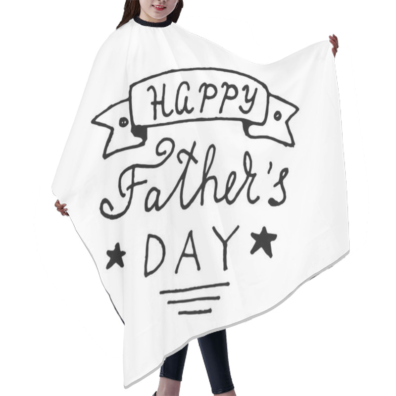 Personality  Happy Fathers Day Lettering Design Hair Cutting Cape