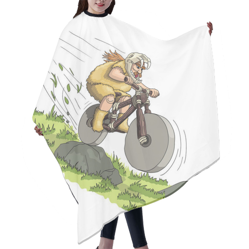 Personality  Downhill Mountain Biker From Primal Era Hair Cutting Cape