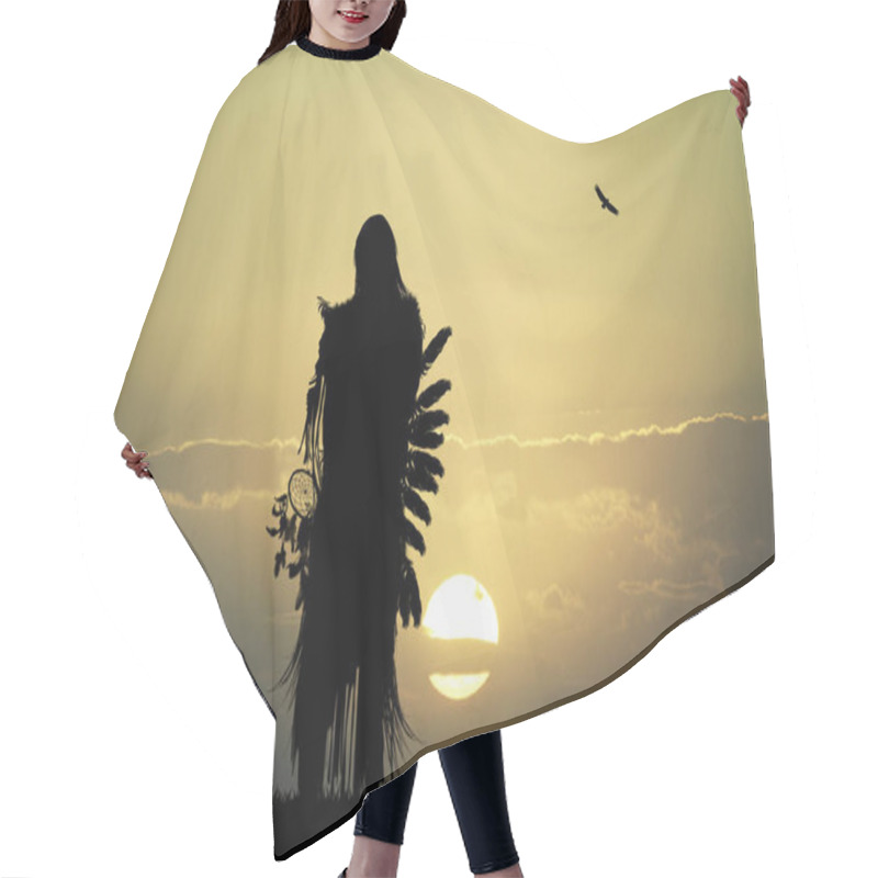 Personality  Native American Indian At Sunset Hair Cutting Cape