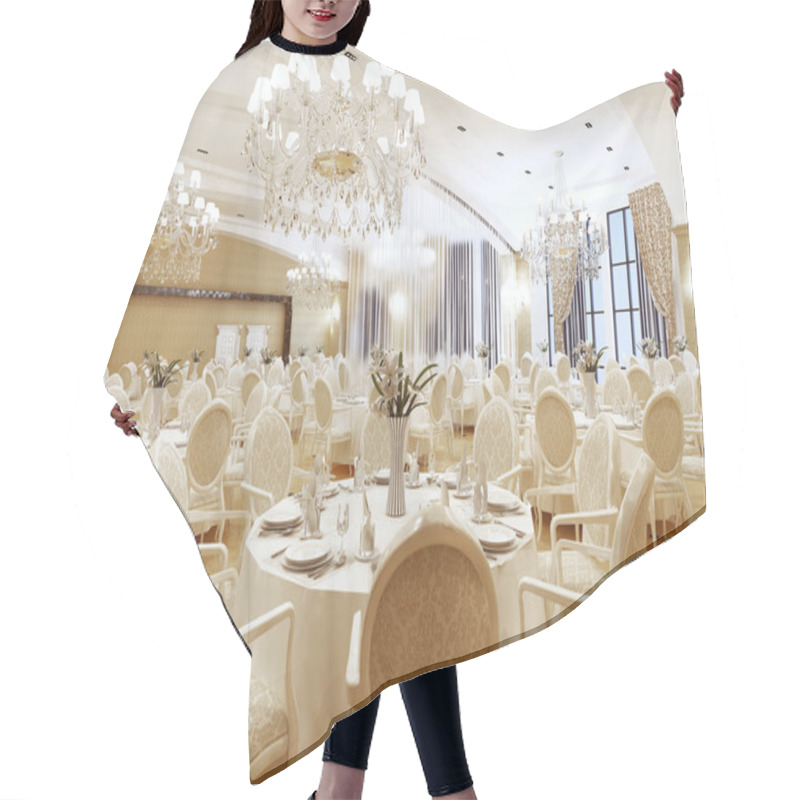 Personality  The Ballroom And Restaurant In Classic Style. Hair Cutting Cape