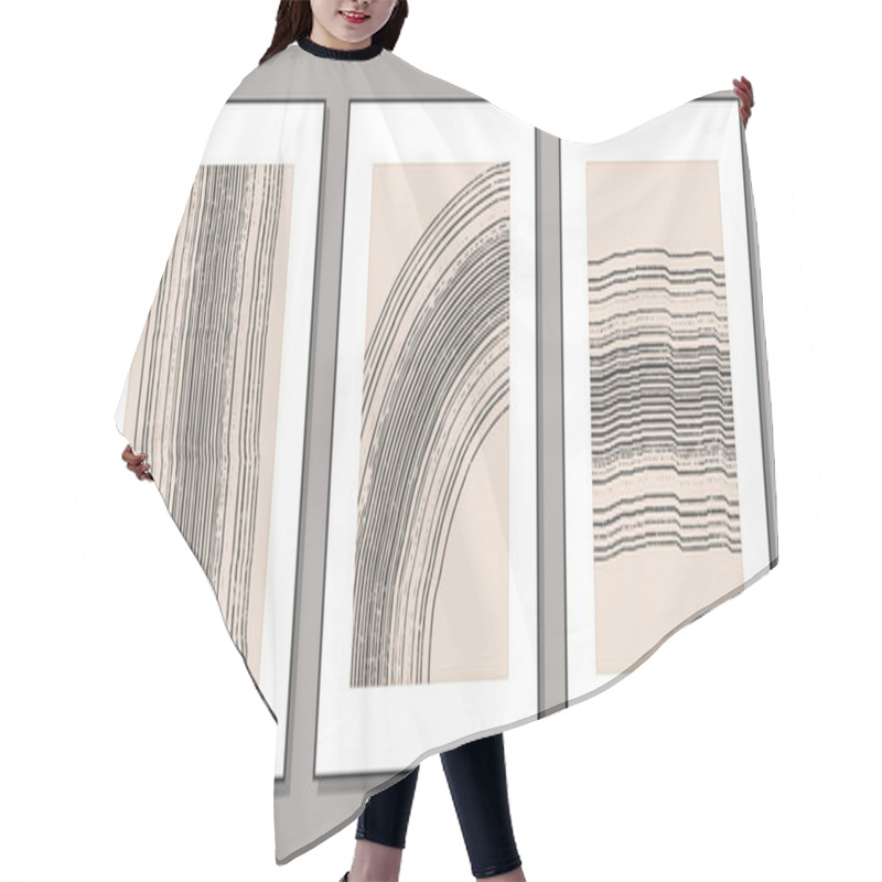 Personality  Set Of Trendy Abstract Creative Minimalist Artistic Hand Drawn Art Compositions Hair Cutting Cape