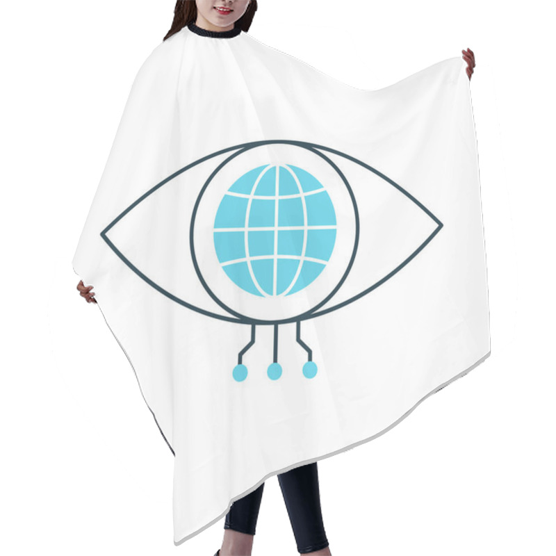 Personality  Global AI Eye For Visual Recognition Systems Vector ICon Design, Global Technology, Neural Networks Hair Cutting Cape