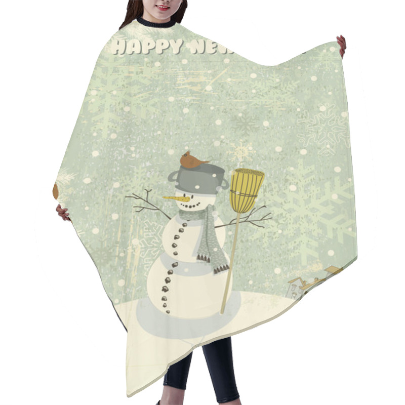 Personality  Winter Holidays Greeting Card Hair Cutting Cape