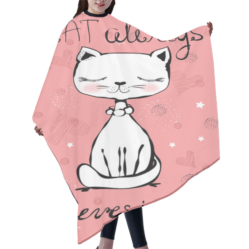 Personality  Trendy Cat Card Hair Cutting Cape