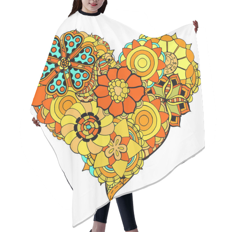 Personality  Heart Of Flower Doodle Hair Cutting Cape