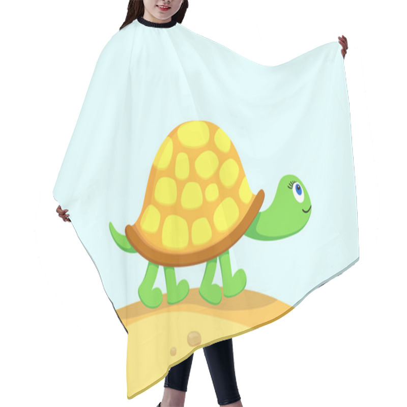 Personality  Vector  Illustration Of Turtle Hair Cutting Cape