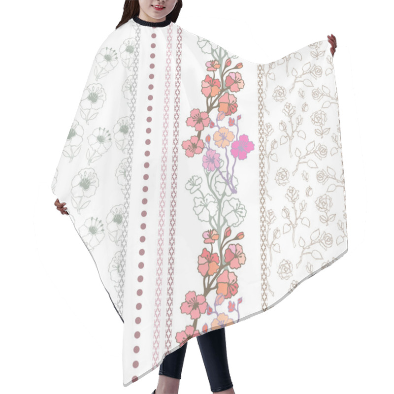 Personality  Set Of Rich Retro Lace Borders With Bohemian Motifs.  Hair Cutting Cape