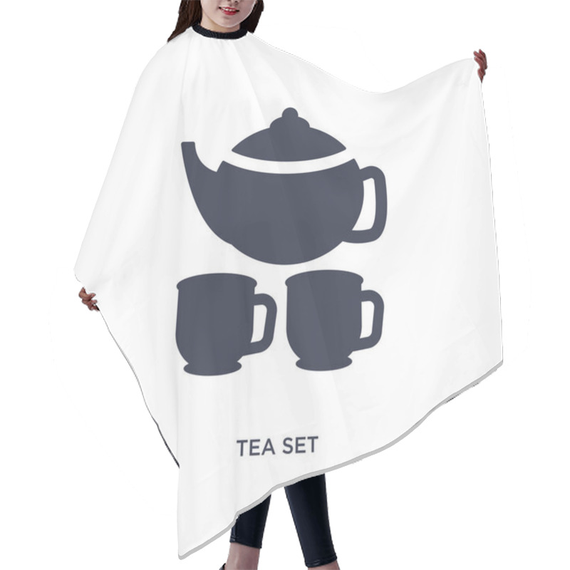 Personality  Tea Set Icon On White Background. Simple Element Illustration Fr Hair Cutting Cape