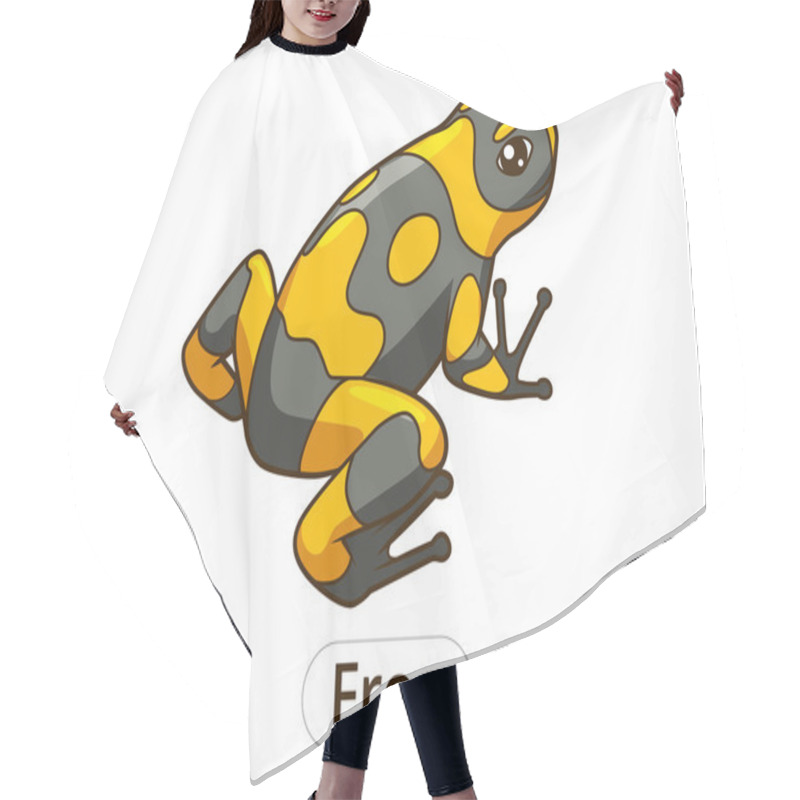 Personality  Frog Cartoon Vector Illustration Hair Cutting Cape