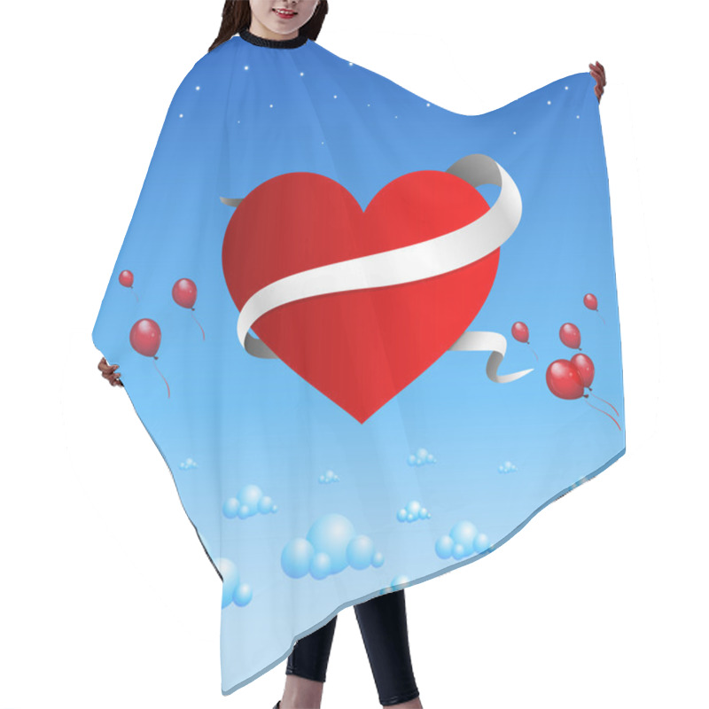 Personality  Valentine's Background With Balloons Hair Cutting Cape