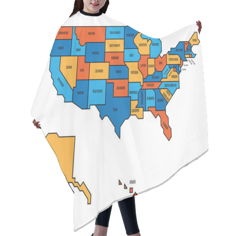 Personality  Generalized Retro Map Of USA Hair Cutting Cape