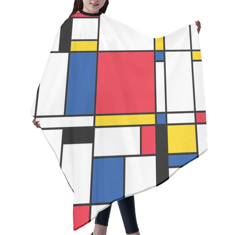 Personality  Seamless Abstract Mosaic Pattern. Mondrian Hair Cutting Cape