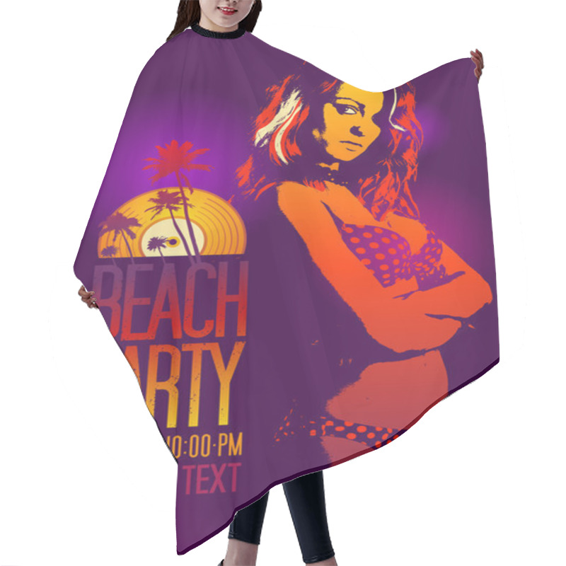 Personality  Beach Party Design Template. Hair Cutting Cape