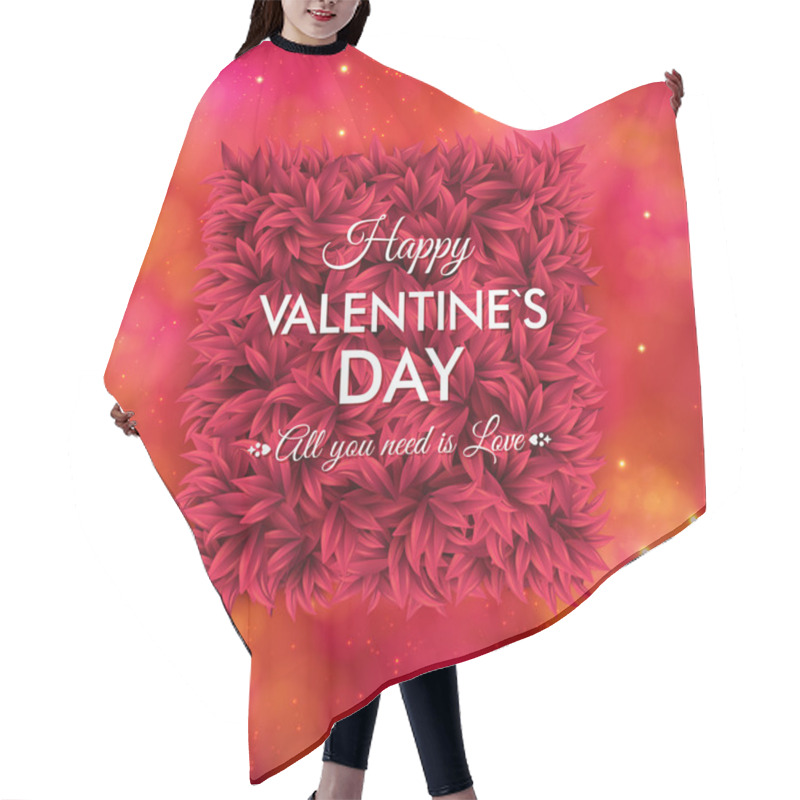 Personality  Tender Floral Red Valentines Day Card Design Hair Cutting Cape