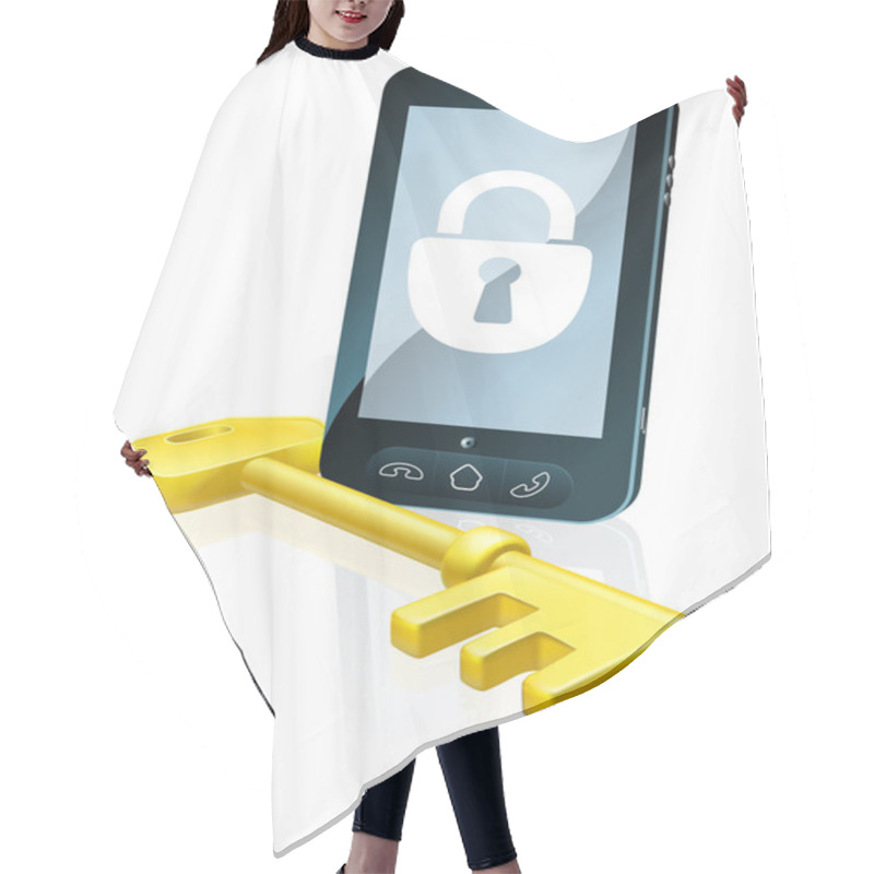 Personality  Mobile Phone Security Concept Hair Cutting Cape