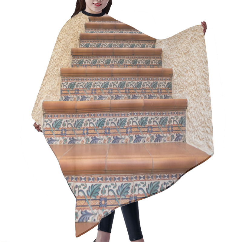 Personality  Traditional Decorated Staircase In Ardales, Spain: Ceramic Tiles With Ornaments Hair Cutting Cape