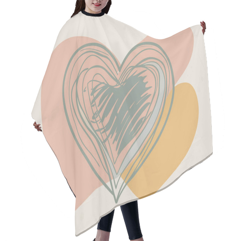 Personality  Vibrant Abstract Heart With Dynamic Shapes And Energy Hair Cutting Cape