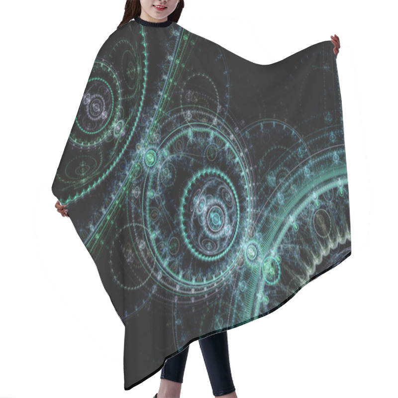 Personality  SteamPunk Fractal Background   - Universe Clockwork  Fractal Art Hair Cutting Cape