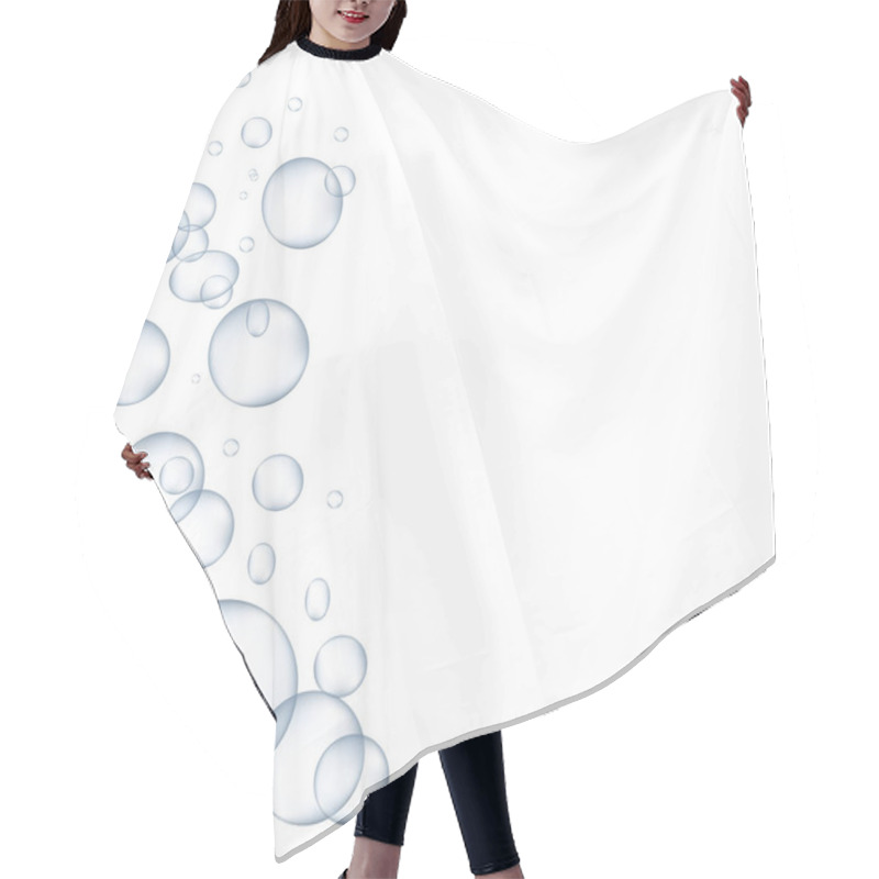 Personality  White Water Bubbles With Reflection Set Vector Illustration. Hair Cutting Cape