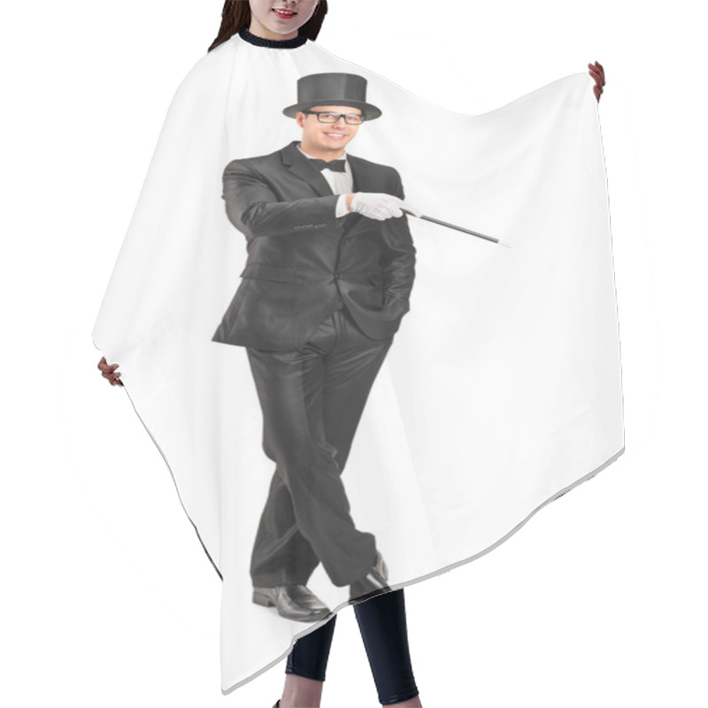 Personality  Magician Holding Magic Wand Hair Cutting Cape