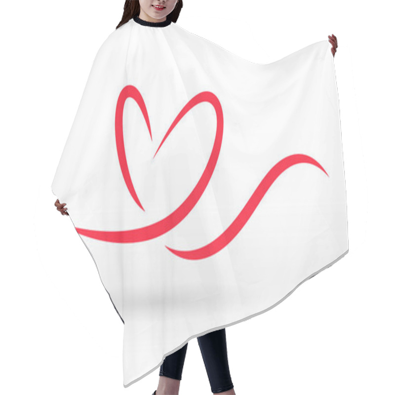 Personality  Red Line Motion Heart Wave Abstract Icon Vector Background Hair Cutting Cape