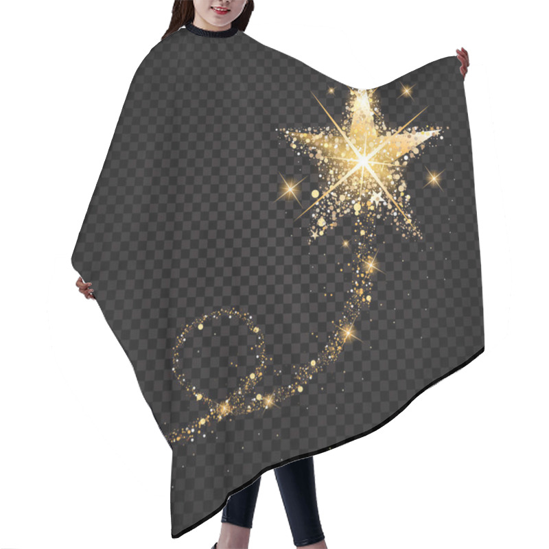 Personality  Shoutout Star Flying Stardust Isolated On Black Background Hair Cutting Cape