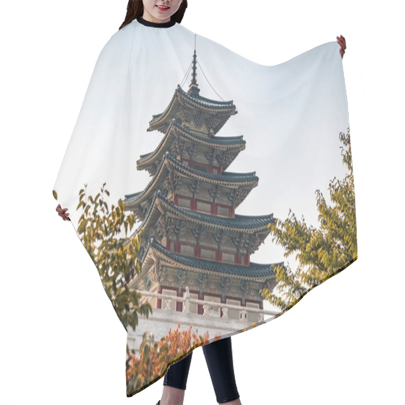 Personality  Pagoda Building Of The National Folk Museum Of Korea In Seoul South Korea Hair Cutting Cape