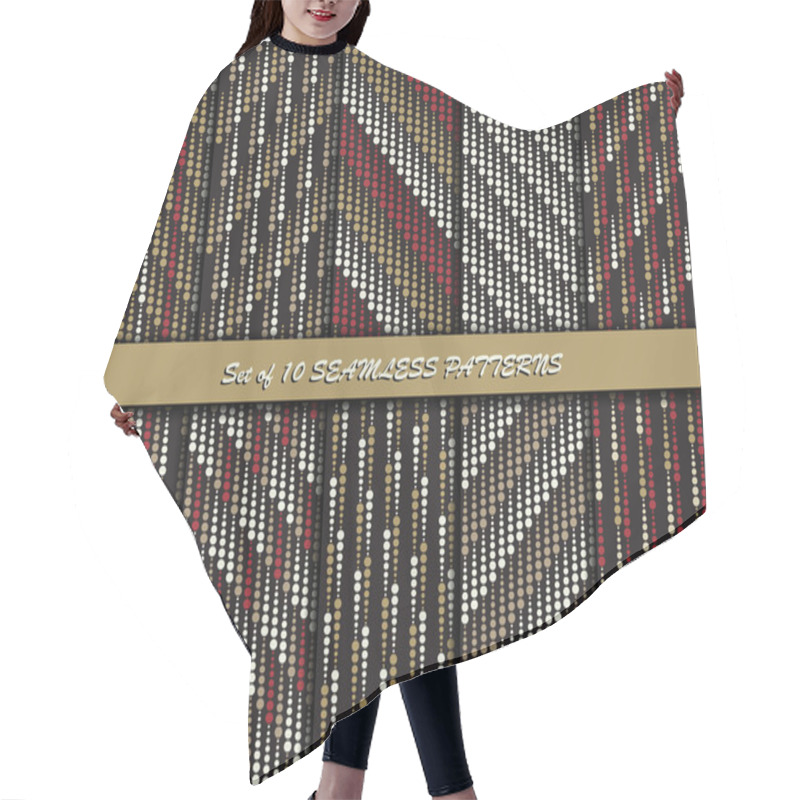 Personality  Set Of 10 Seamless Geometric Patterns Hair Cutting Cape