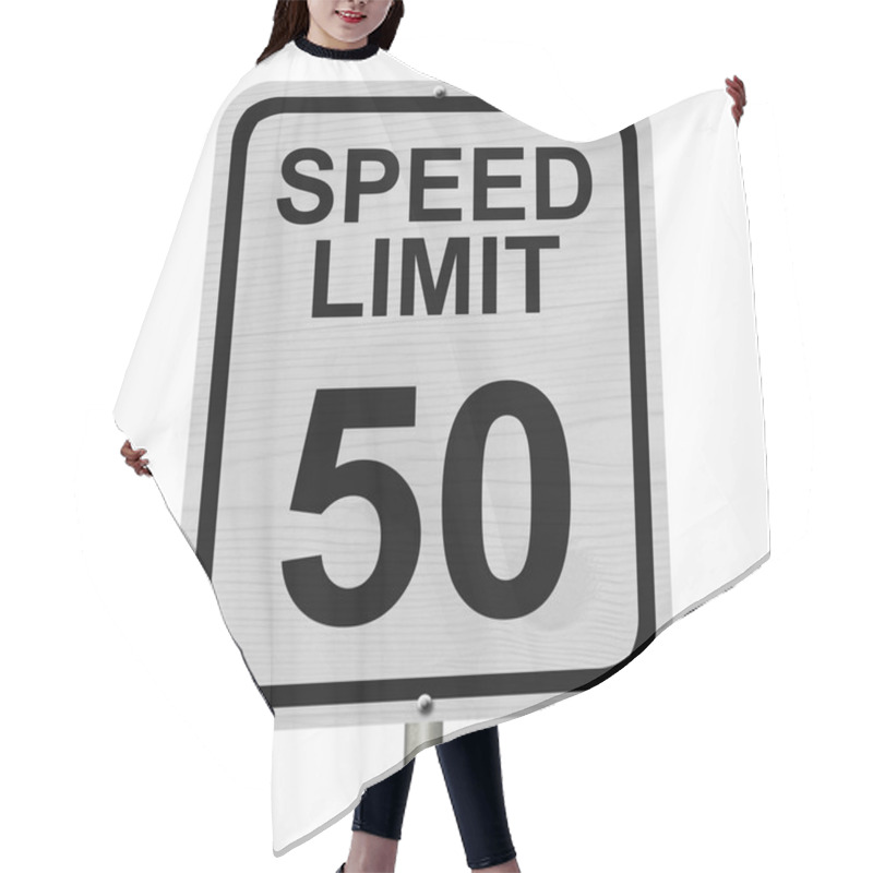 Personality  Speed Limit 50 Sign Hair Cutting Cape