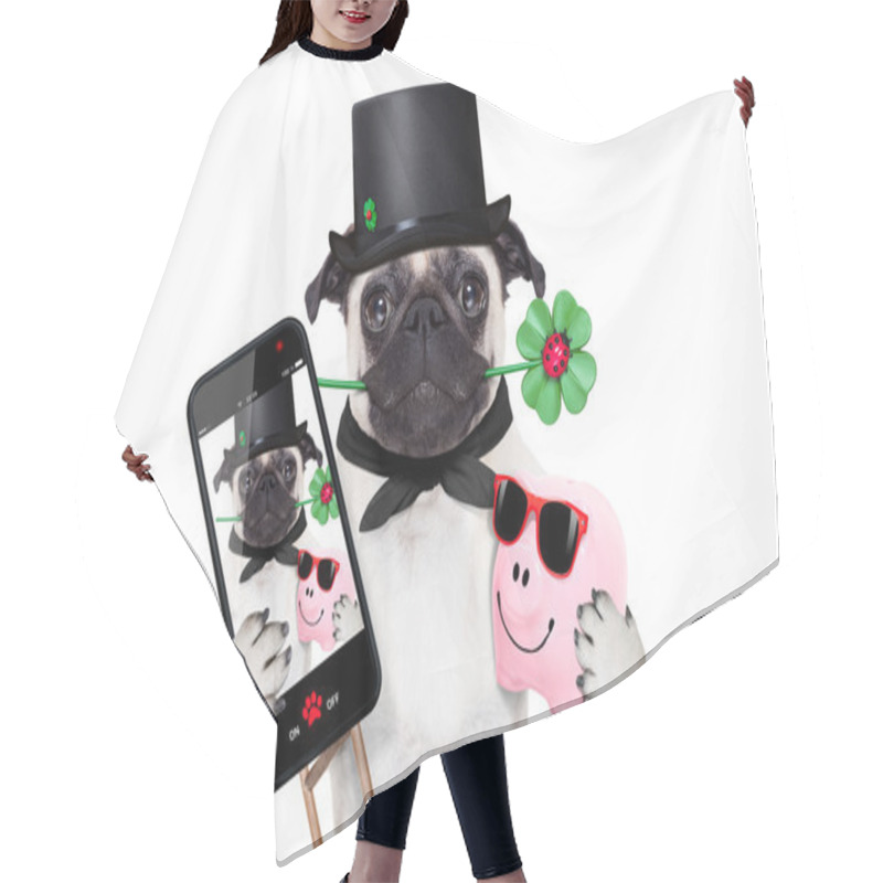 Personality  New Years Eve Dog Selfie Hair Cutting Cape