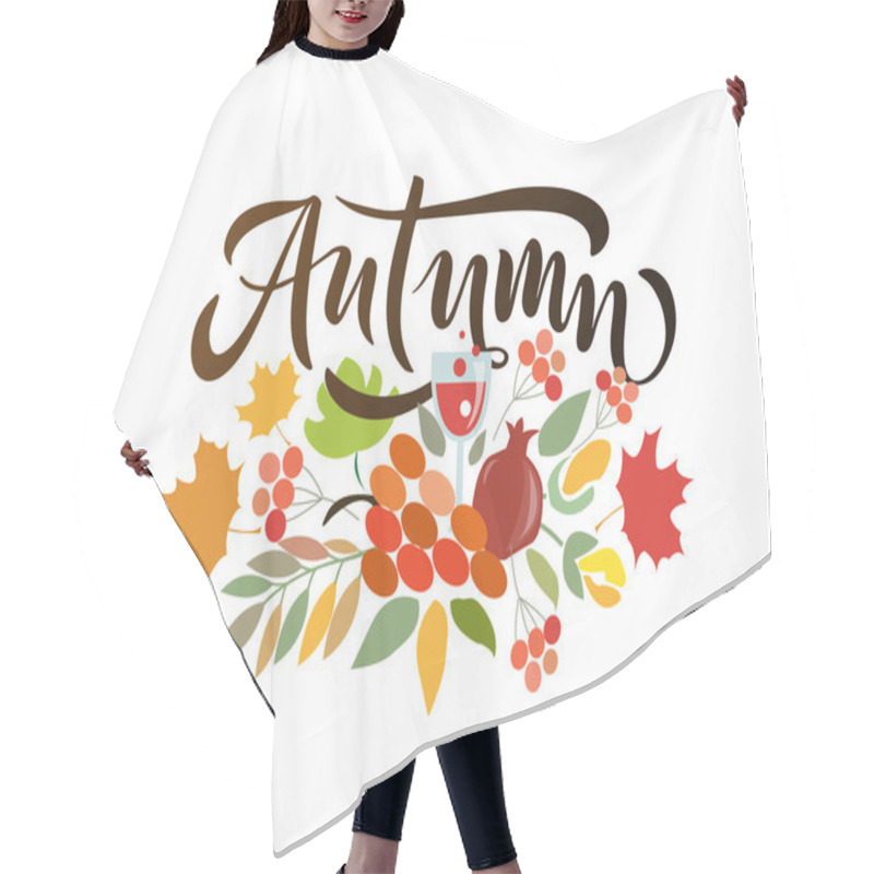 Personality  Autumn Calligraphy On Textured Background  Hair Cutting Cape