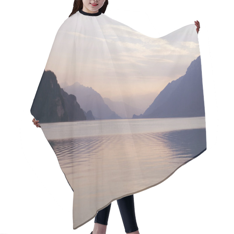 Personality  Swiss Lake Sunset Hair Cutting Cape