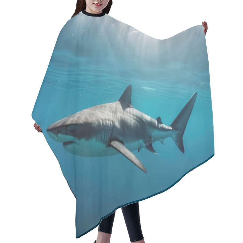 Personality  A Big Shark In The Shallow Water Of The Ocean Hair Cutting Cape