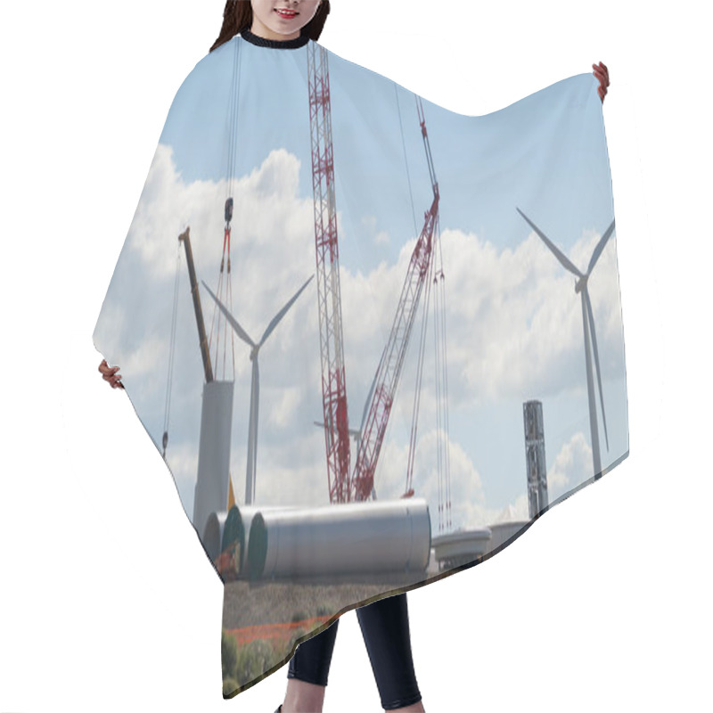 Personality  Wind Shovel - A Big Crane Works On The Construction Of A Wind Shovel Hair Cutting Cape