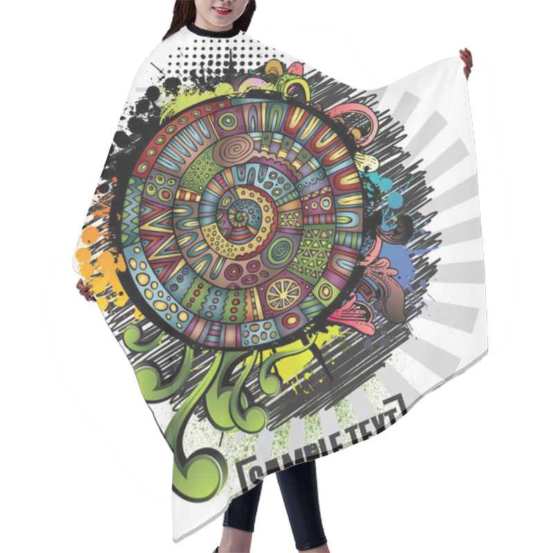 Personality  Abstract Vector Grunge Design Hair Cutting Cape