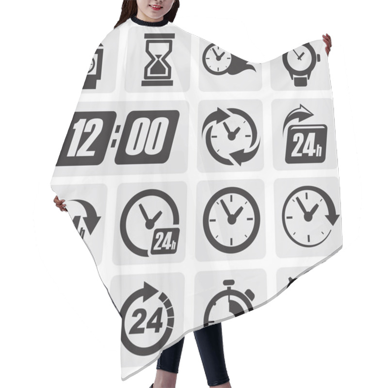 Personality  Clocks Icons Hair Cutting Cape