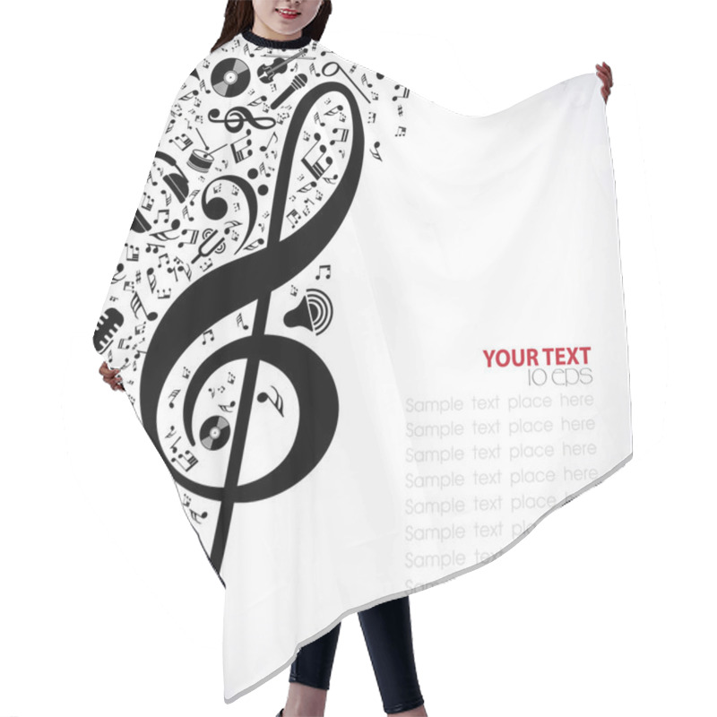 Personality  Musical Signs Background Hair Cutting Cape