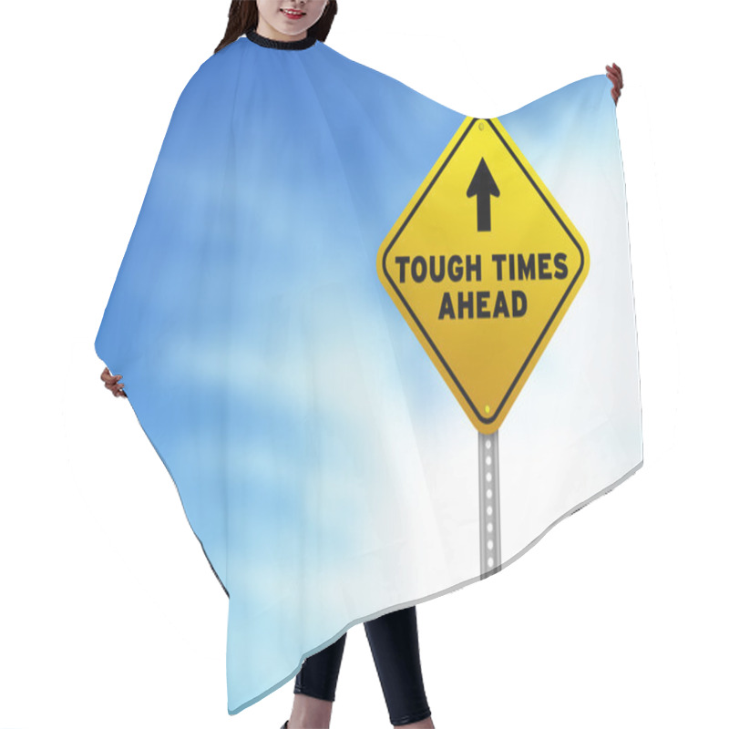 Personality  Tough Times Ahead Road Sign Hair Cutting Cape