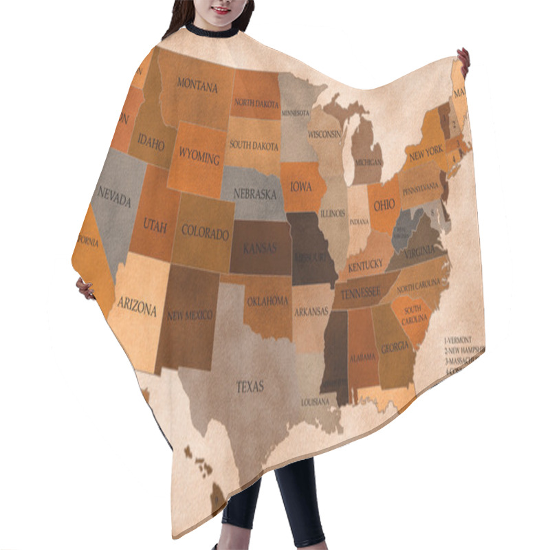 Personality  Map Of USA Hair Cutting Cape