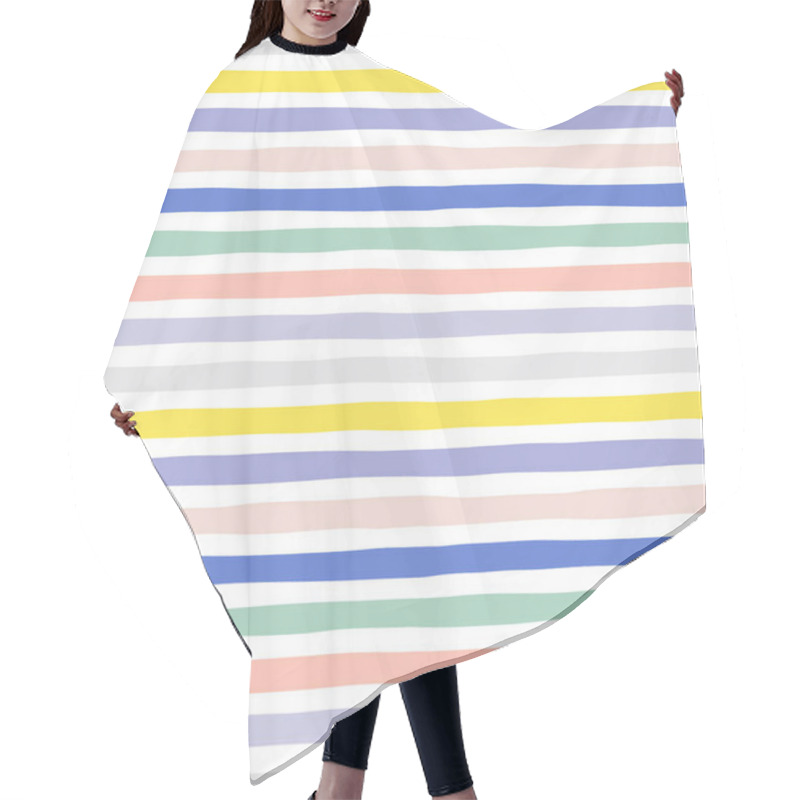 Personality  Multicoloured Irregular Horizontal Stripes Vector Seamless Pattern Hair Cutting Cape