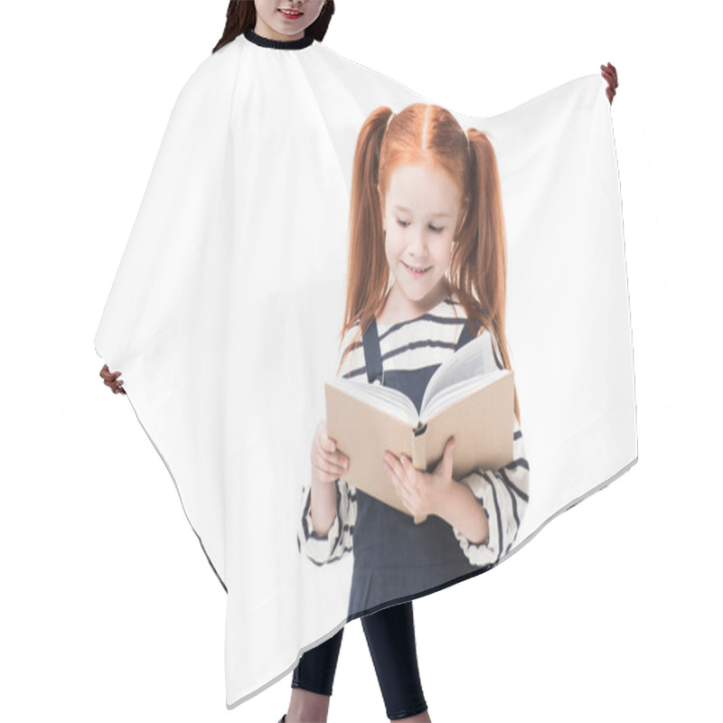 Personality  Schoolgirl Holding Book Hair Cutting Cape