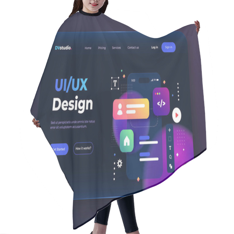 Personality  Modern 3d Design Concept Of Ui Design For Website And Mobile Website. Landing Page Template. Easy To Edit And Customize. Vector Illustration Hair Cutting Cape