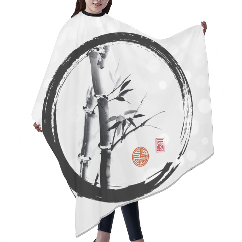 Personality  Bamboo Tree In Enso Circle Hair Cutting Cape