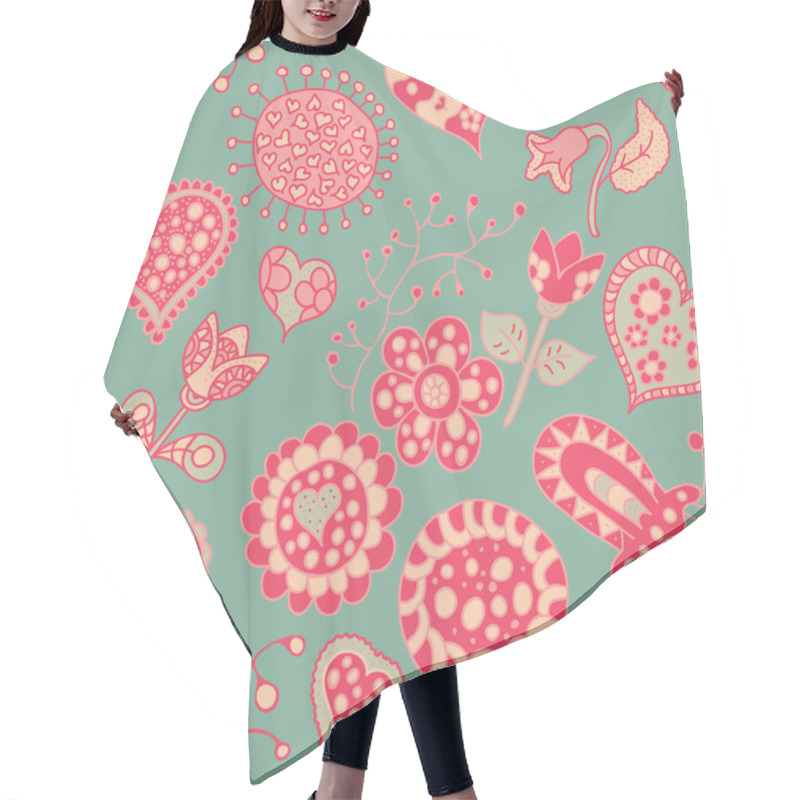 Personality  Heart Seamless Pattern Hair Cutting Cape