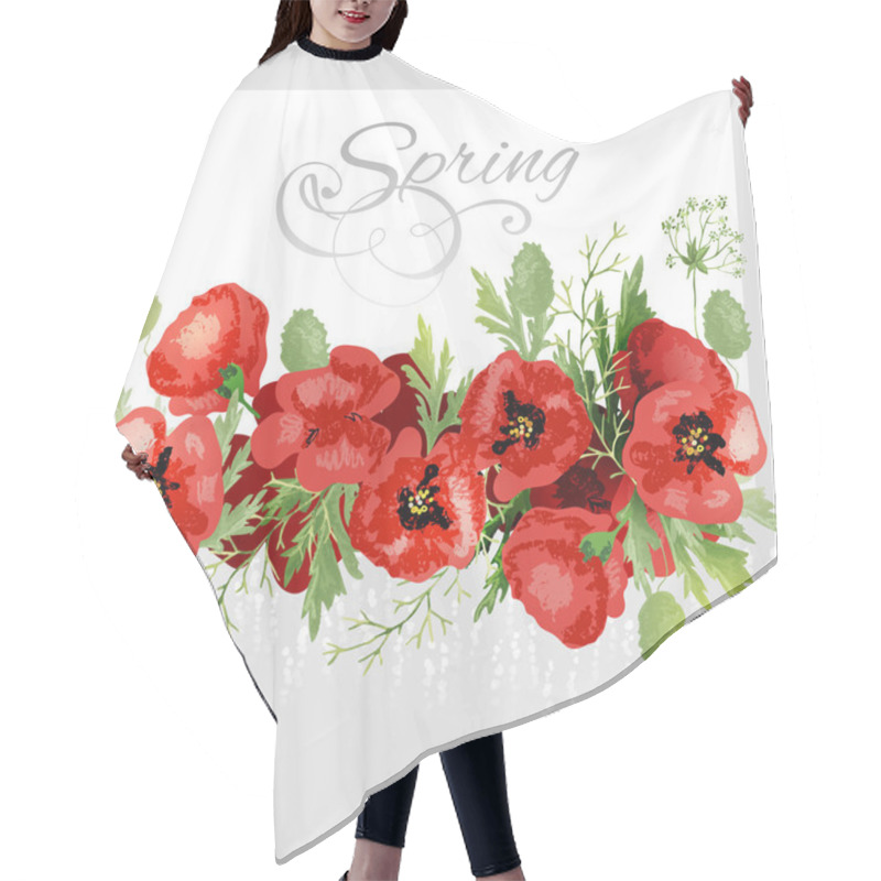 Personality  Spring Background With Poppies Hair Cutting Cape