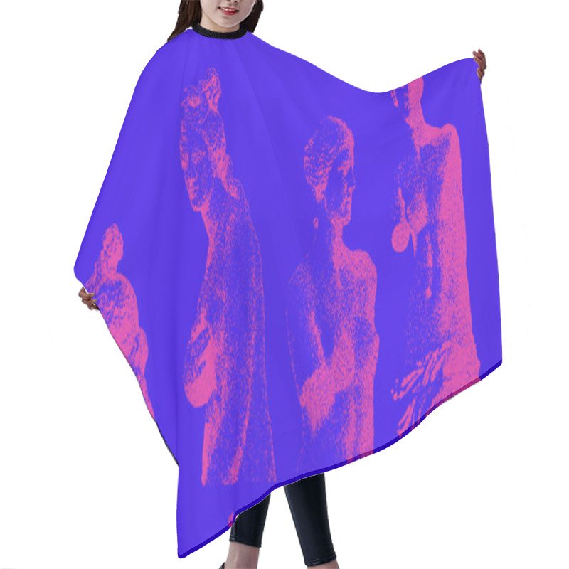 Personality  Set Of Stippling Images Of Classic Greek Venus Statues Hair Cutting Cape